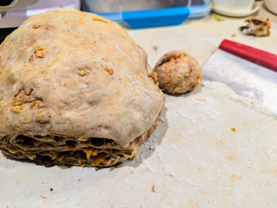 dough with cross section cut